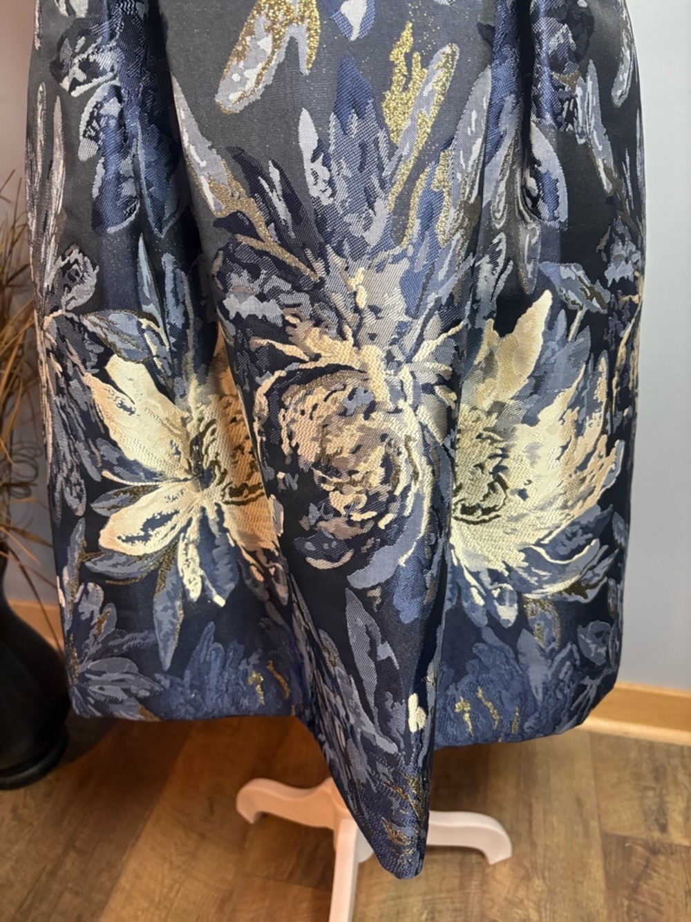 NWT Jessica Howard Navy Gold Floral Dress Size 14 Fit & Flare - Picture 4 of 13